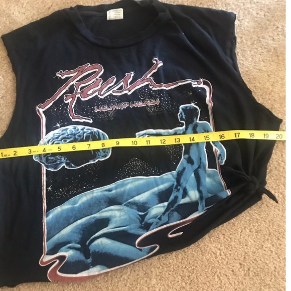 Vintage RUSH band altered crop top asymmetrical - Picture 5 of 5